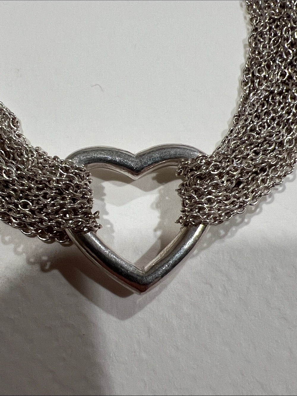 Sterling Silver Multi-Strand Silver Heart Chain Toggle Bracelet - Picture 3 of 4